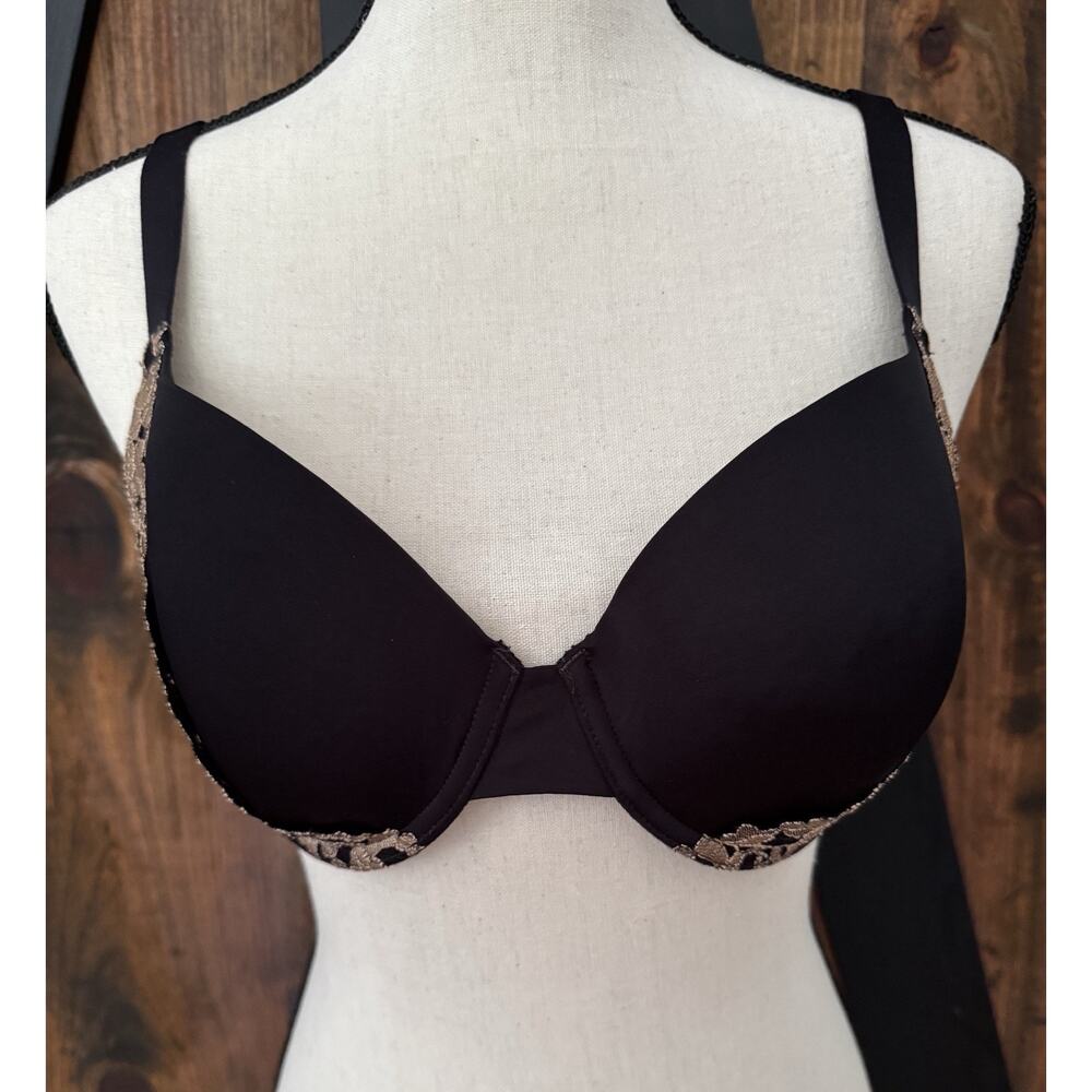 Wacol Opulence Contour Bra 40C Black with Tan Lace - Picture 2 of 9